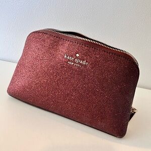 Kate Spade Sparkling Maroon Cosmetic Bag